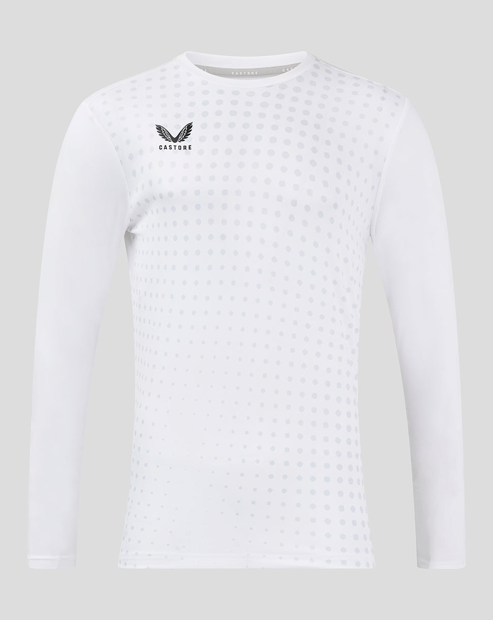 LS Dots Printed Training Tee  2 - Brilliant White/ Arctic Ice