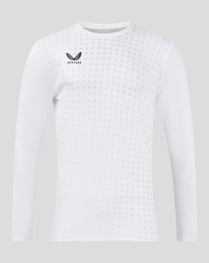 LS Dots Printed Training Tee  2 - Brilliant White/ Arctic Ice