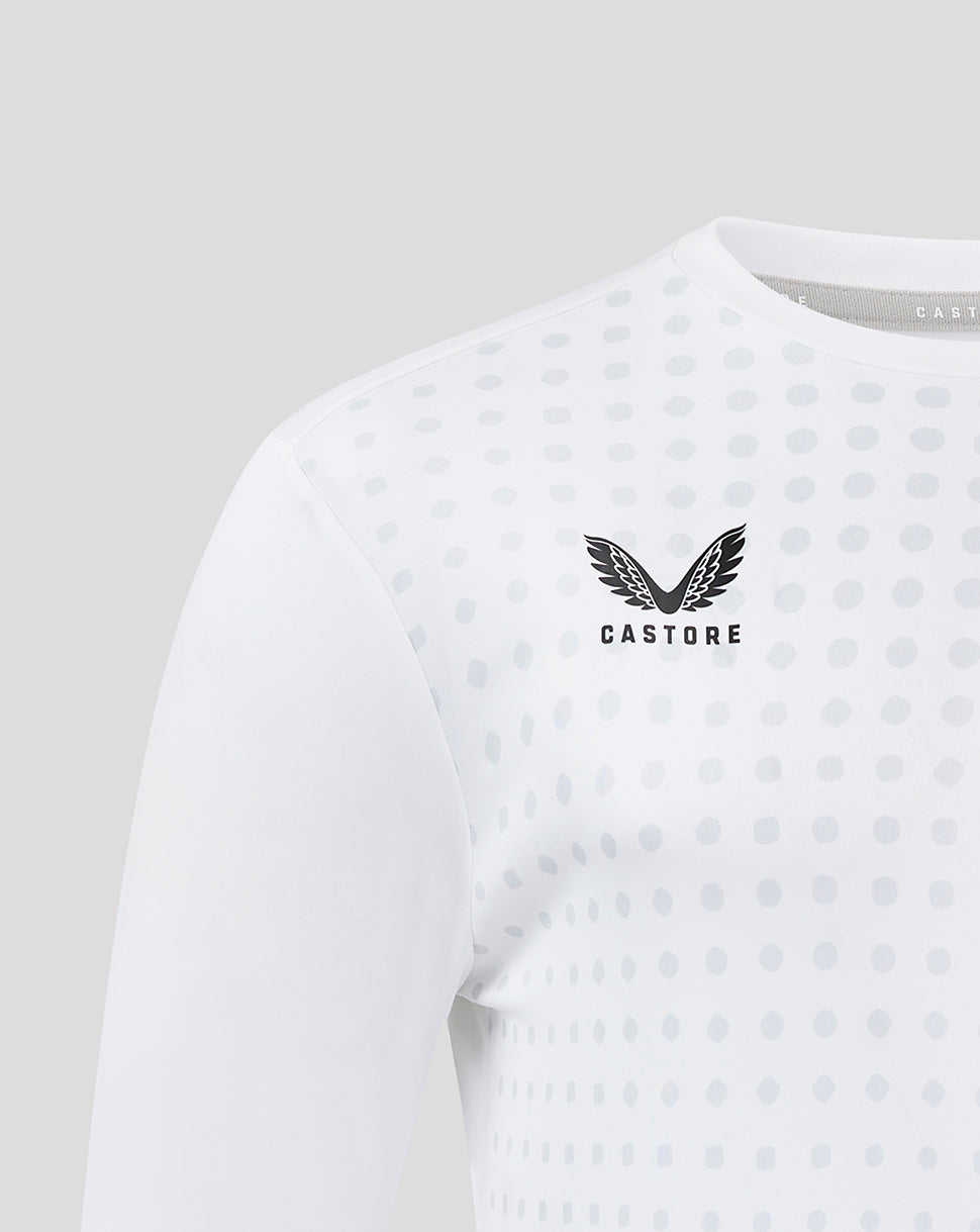 LS Dots Printed Training Tee  2 - Brilliant White/ Arctic Ice