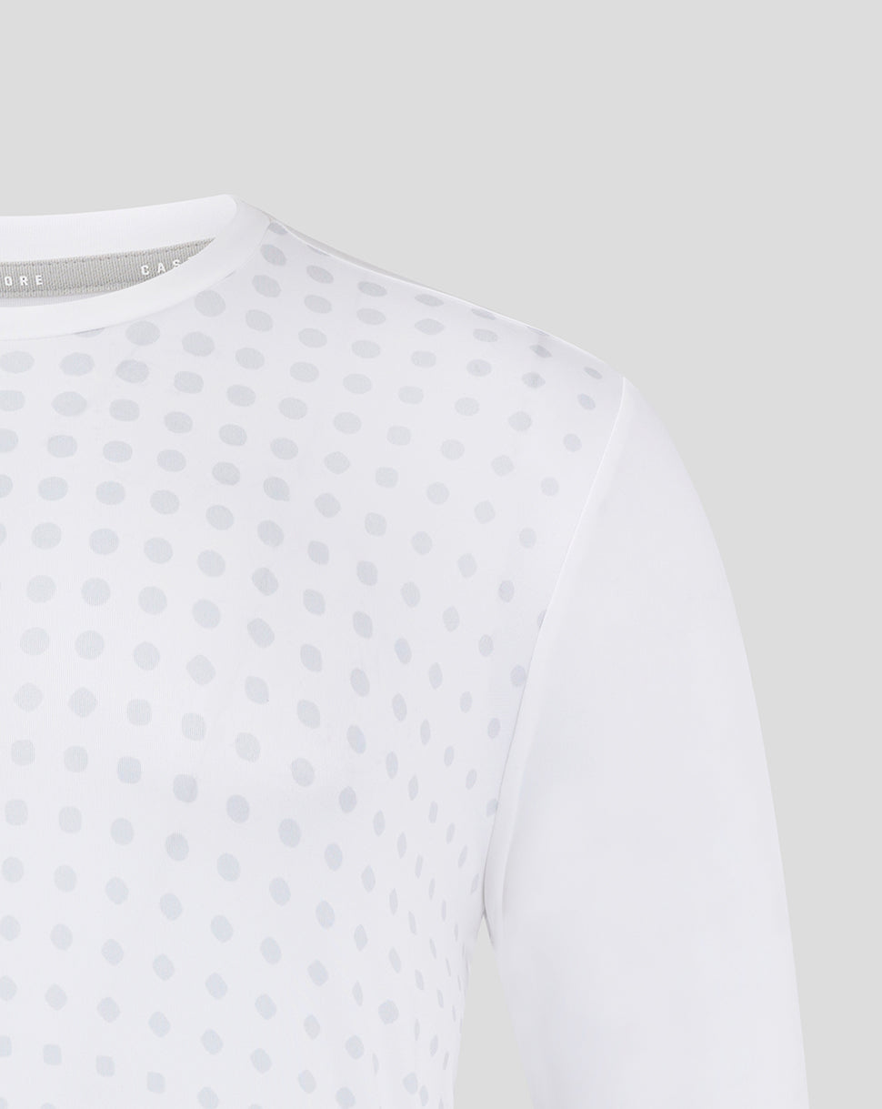 LS Dots Printed Training Tee  2 - Brilliant White/ Arctic Ice