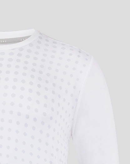 LS Dots Printed Training Tee  2 - Brilliant White/ Arctic Ice