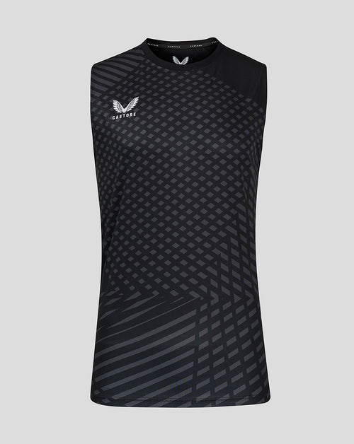 Geometric Printed Mens Singlet - Black / Phantom