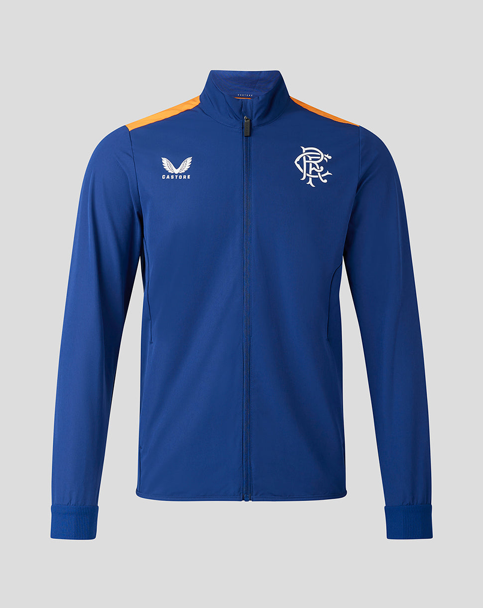 Rangers Mens 23/24 Players Training Third Anthem Jacket - Blue/Orange
