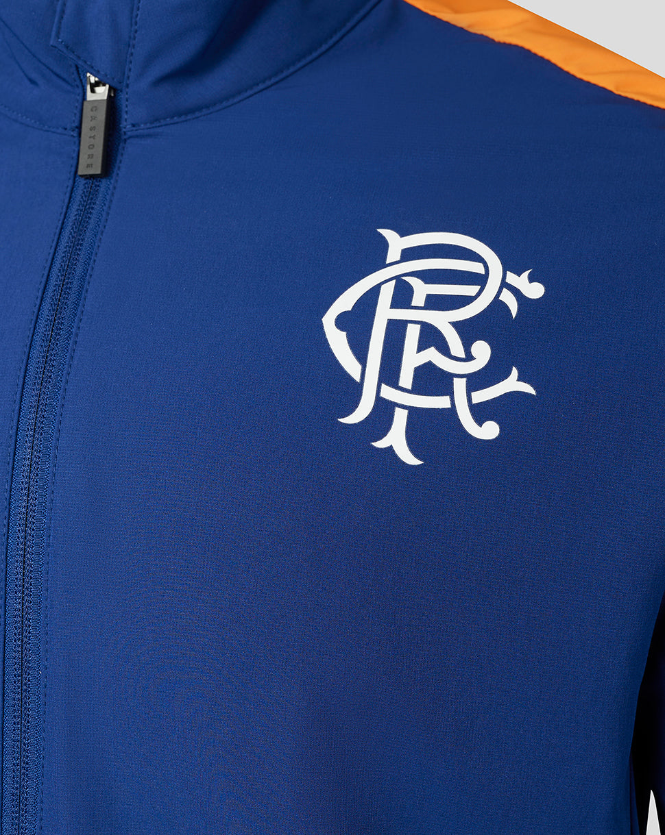 Rangers Mens 23/24 Players Training Third Anthem Jacket - Blue/Orange