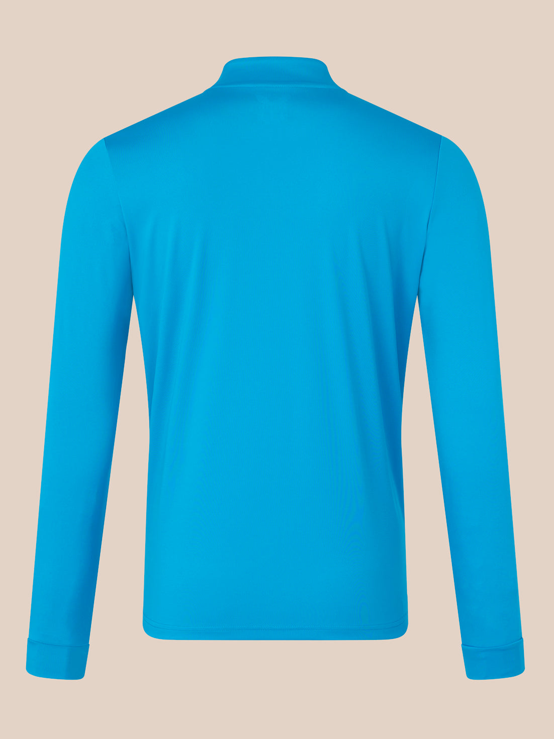 Blue long-sleeve shirt on a beige background