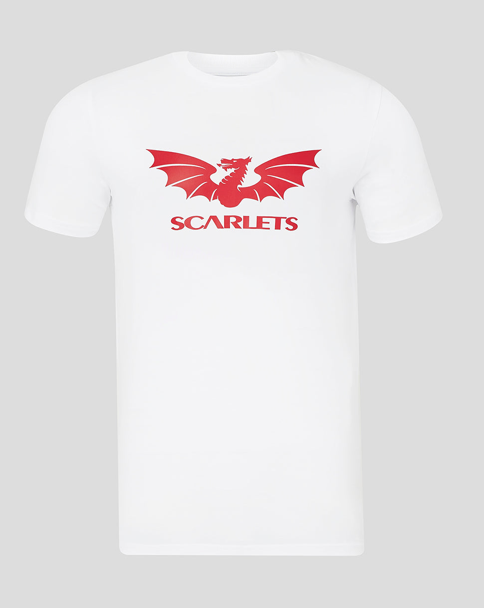 Scarlets Mens 23/24 Short Sleeve T-Shirt - White - Brilliant White