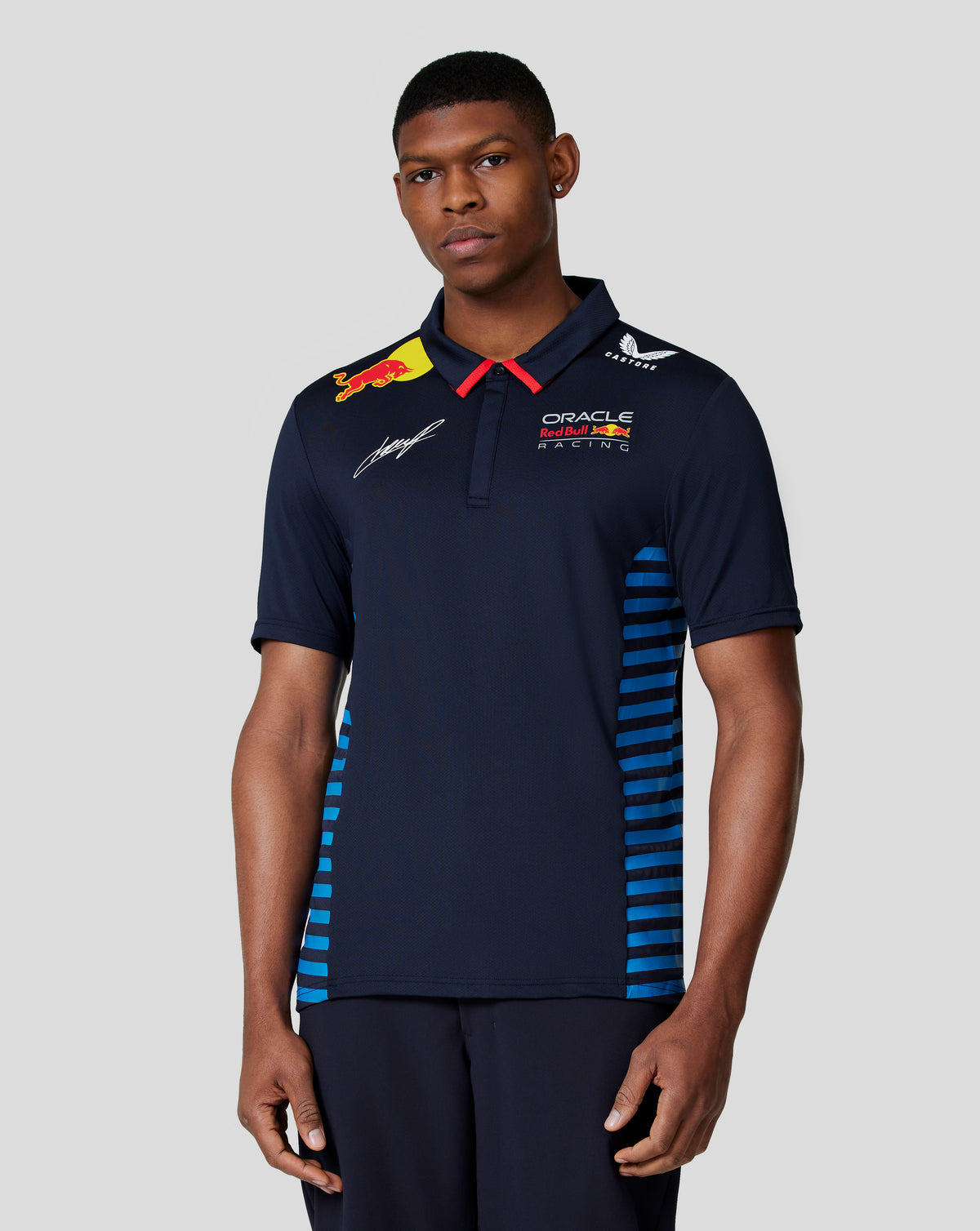 Oracle Red Bull Racing Men's Official Teamline Short Sleeve Polo Shirt Checo - Night Sky - Night Sky