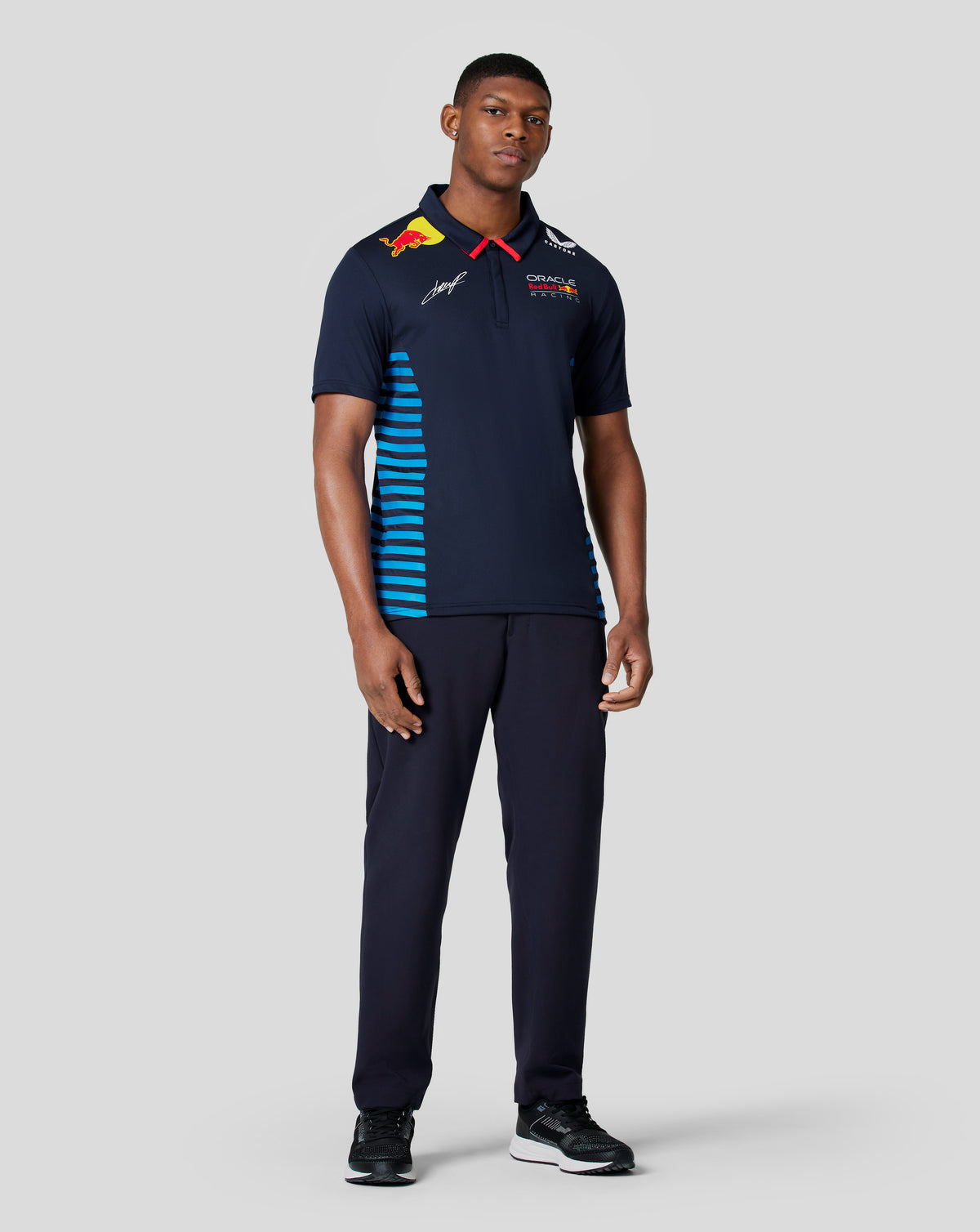 Oracle Red Bull Racing Men's Official Teamline Short Sleeve Polo Shirt Checo - Night Sky - Night Sky
