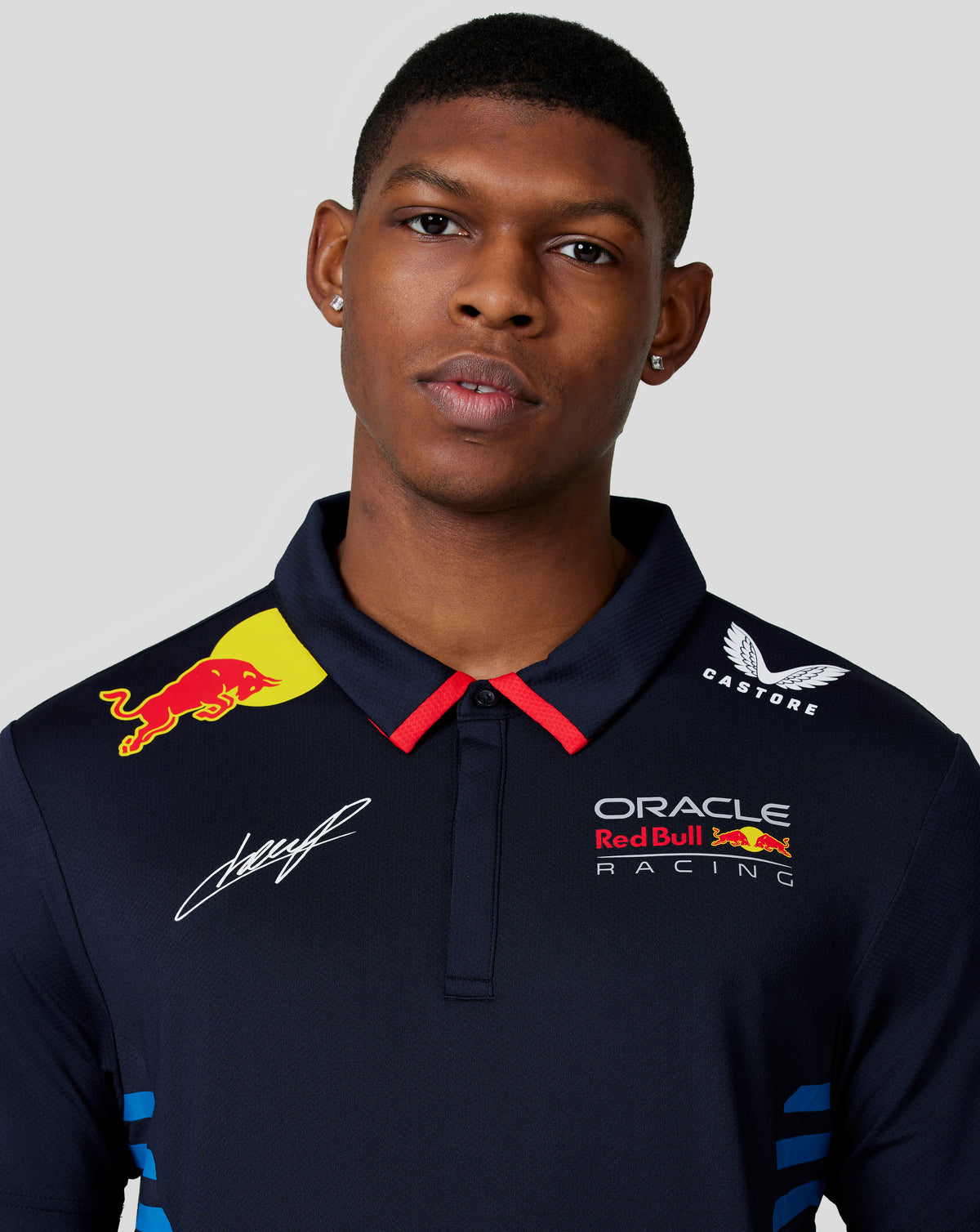Oracle Red Bull Racing Men's Official Teamline Short Sleeve Polo Shirt Checo - Night Sky - Night Sky
