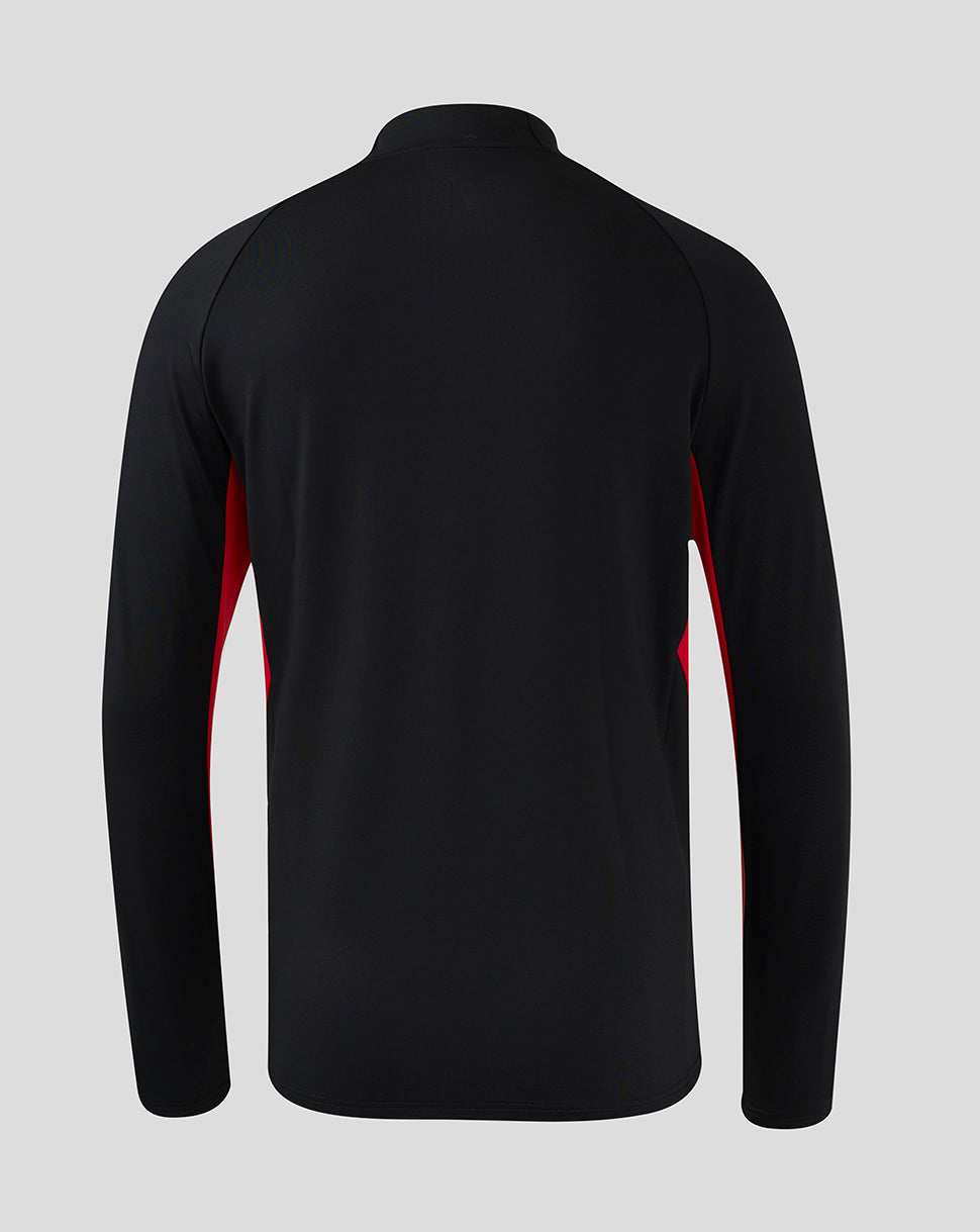 Saracens heren 24/25 matchday 1/4 zip – zwart/rood - Zwart/Rood