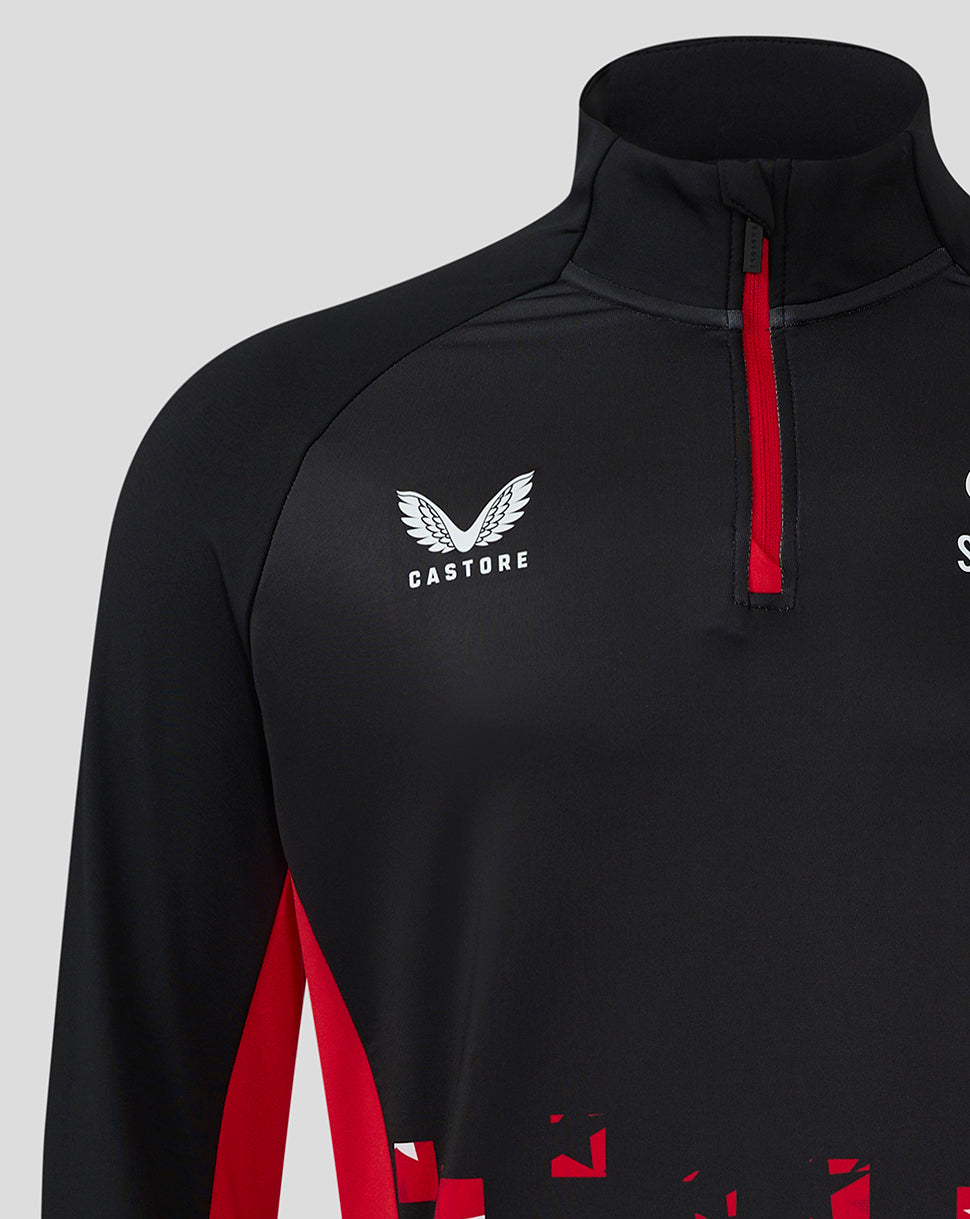 Saracens heren 24/25 matchday 1/4 zip – zwart/rood - Zwart/Rood