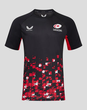 Saracens Men's 24/25 Matchday Short Sleeve Tee - Black/Red