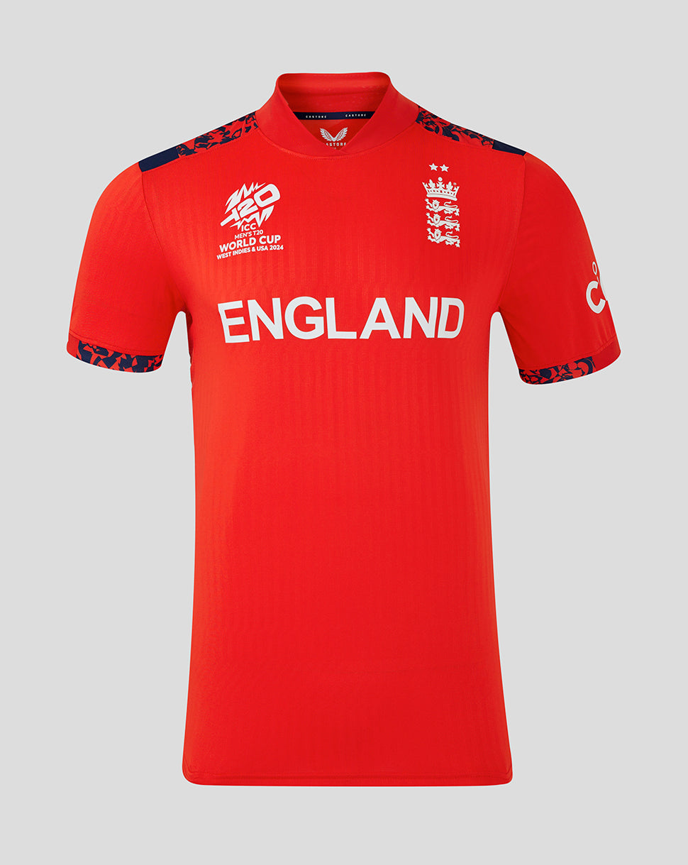 England Cricket Men's 24/25 T20 World Cup Shirt - Red