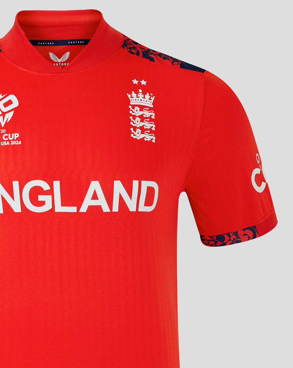England Cricket Men's 24/25 T20 World Cup Shirt - Red