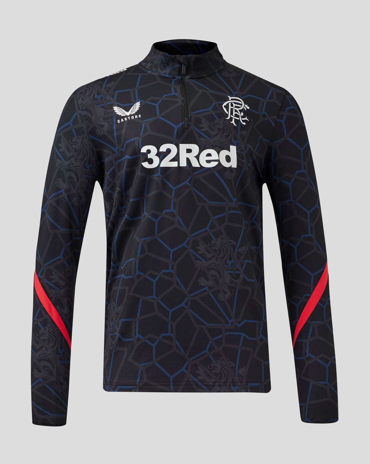 Capa intermedia Third Matchday con media cremallera Rangers 24/25 de hombre - Negro/Rojo