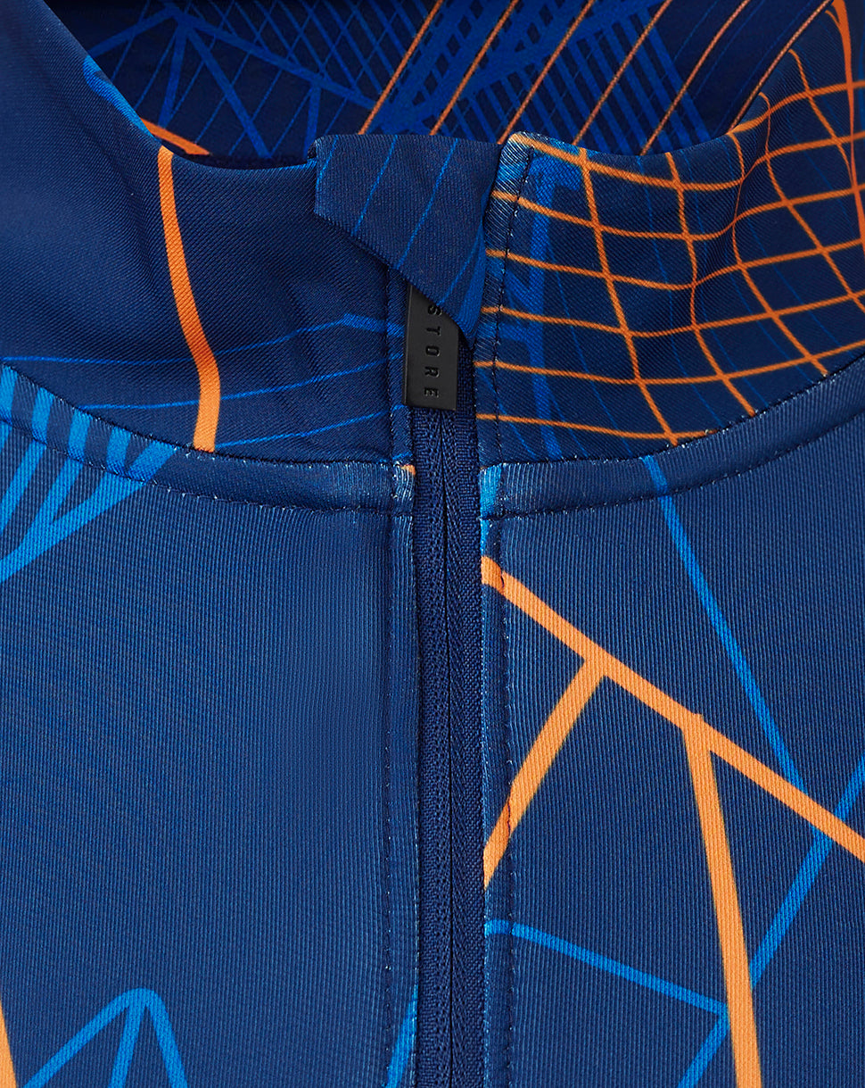 Rangers heren 24/25 League Matchday 1/4 zip midlayer - Blue Depths/Lapis Blue/Fel oranje