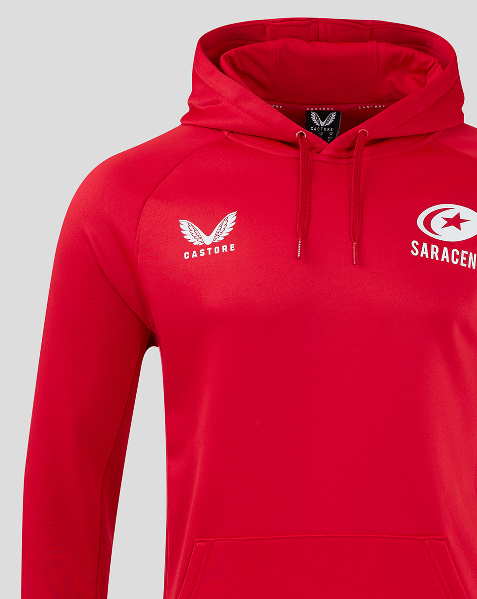 Saracens Men's 24/25 Training Overhead Hoody - Red - Red