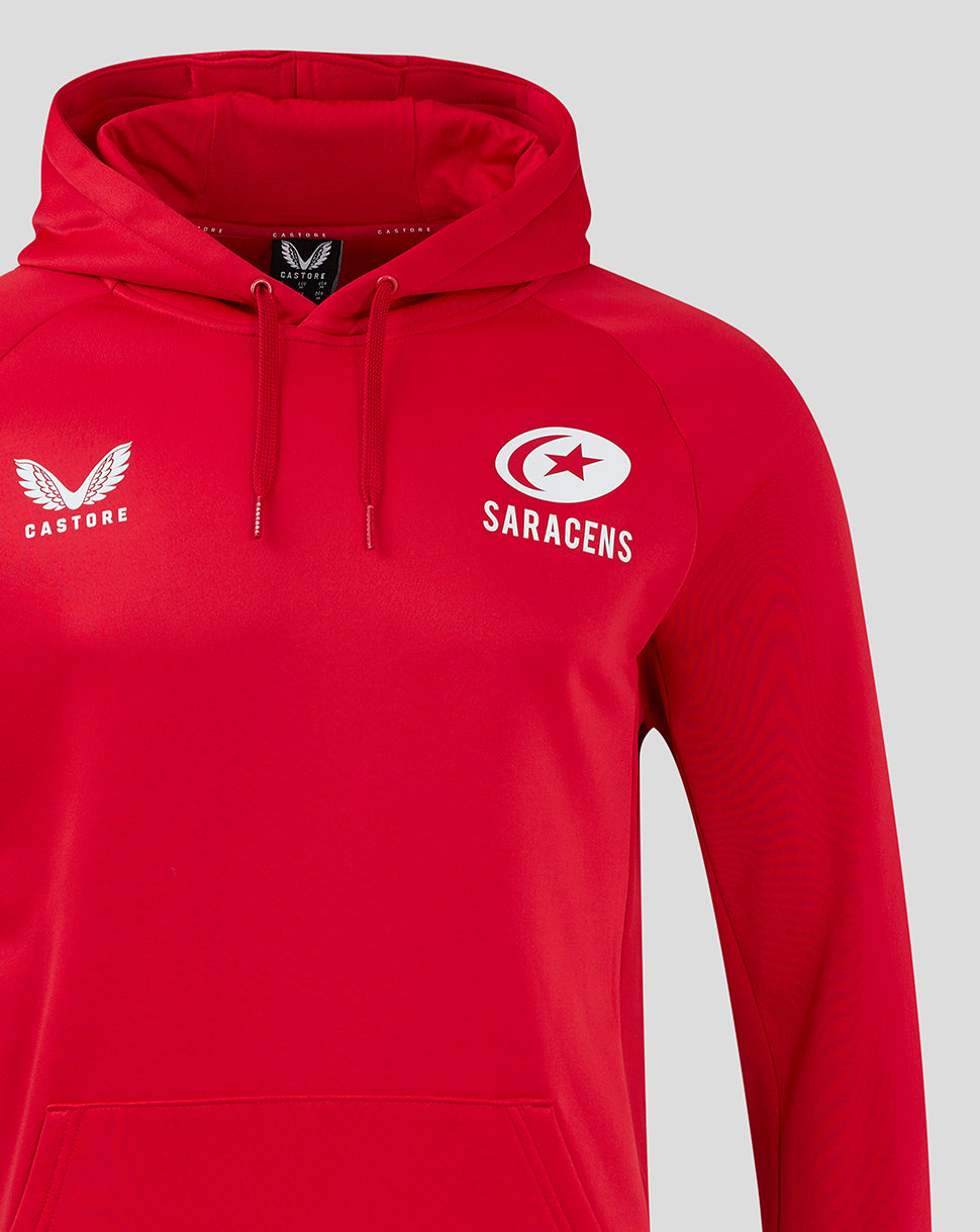 Saracens Men's 24/25 Training Overhead Hoody - Red - Red