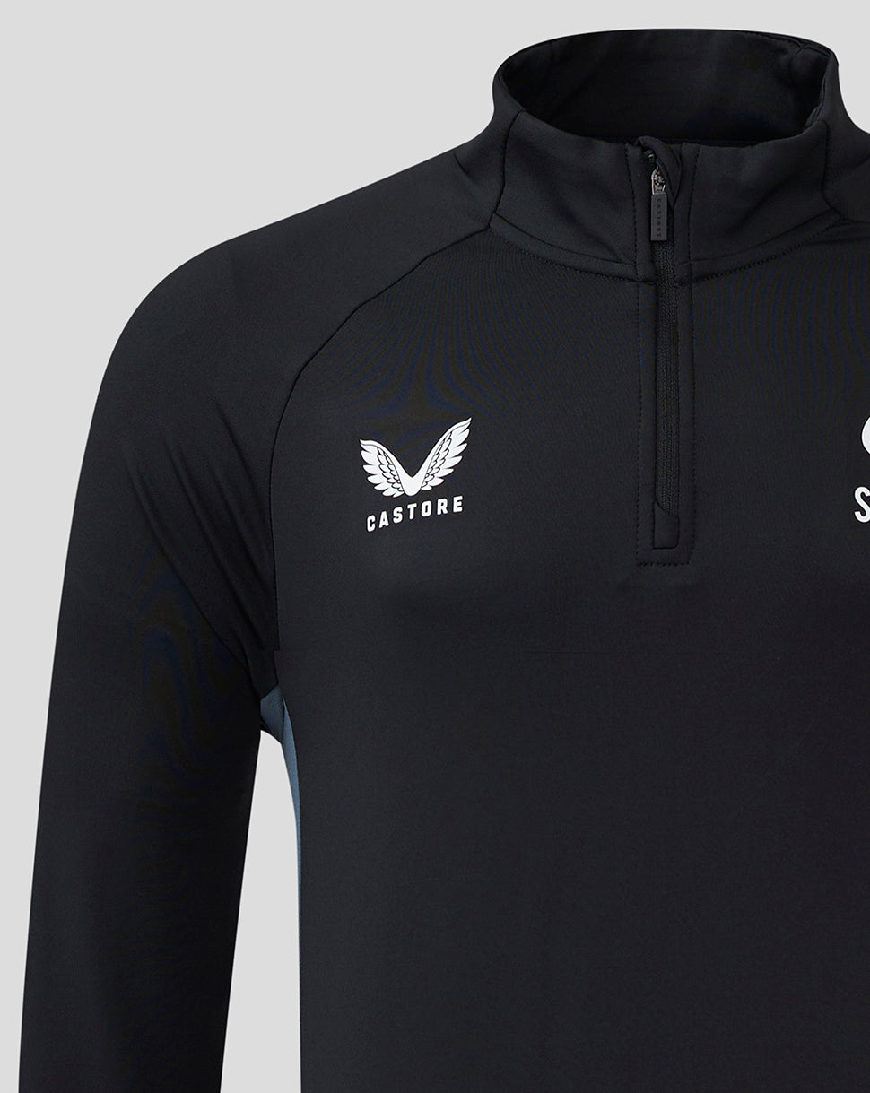 Saracens Herren 24/25 Trainings-1/4-Zip – Schwarz - Schwarz/Grau