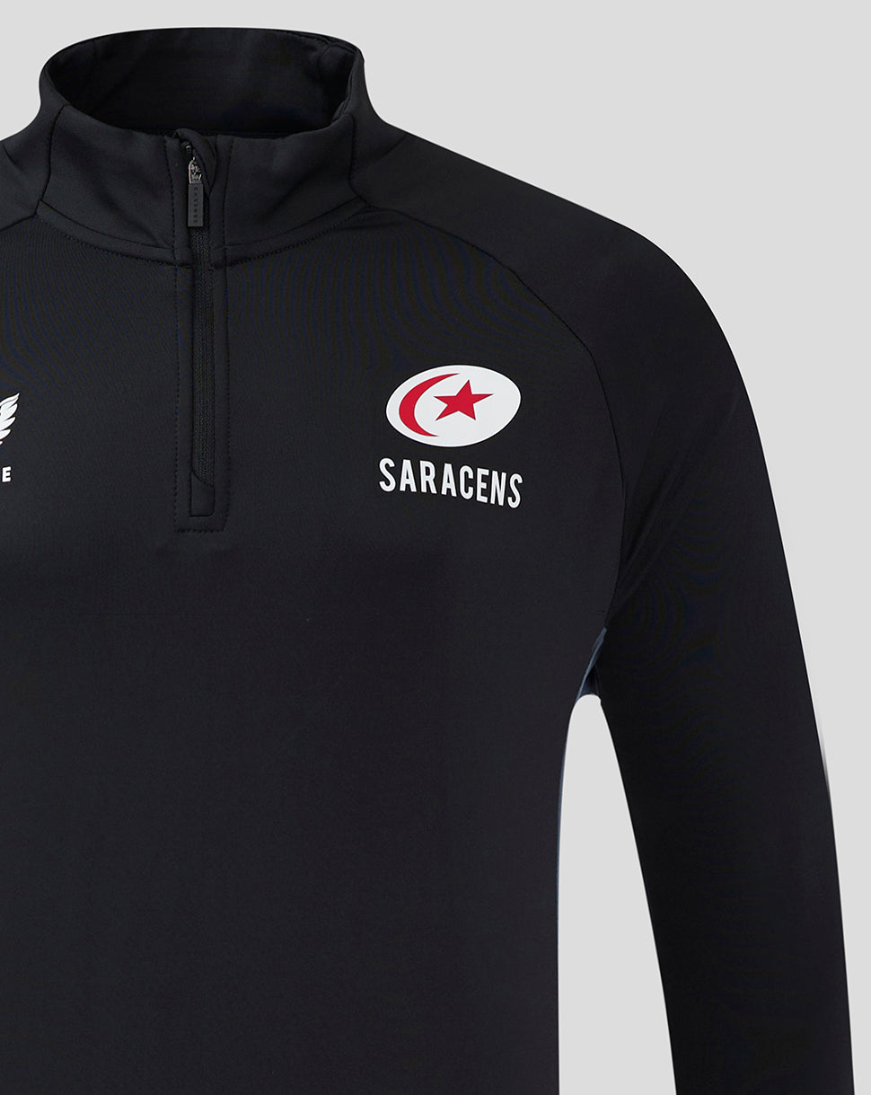 Saracens Men's 24/25 Training 1/4 Zip - Black