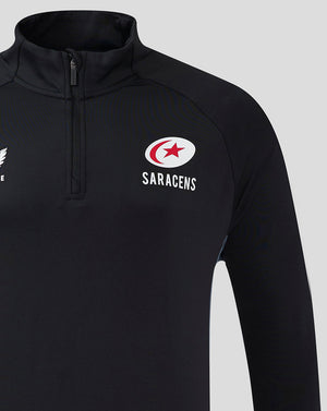 Saracens Men's 24/25 Training 1/4 Zip - Black