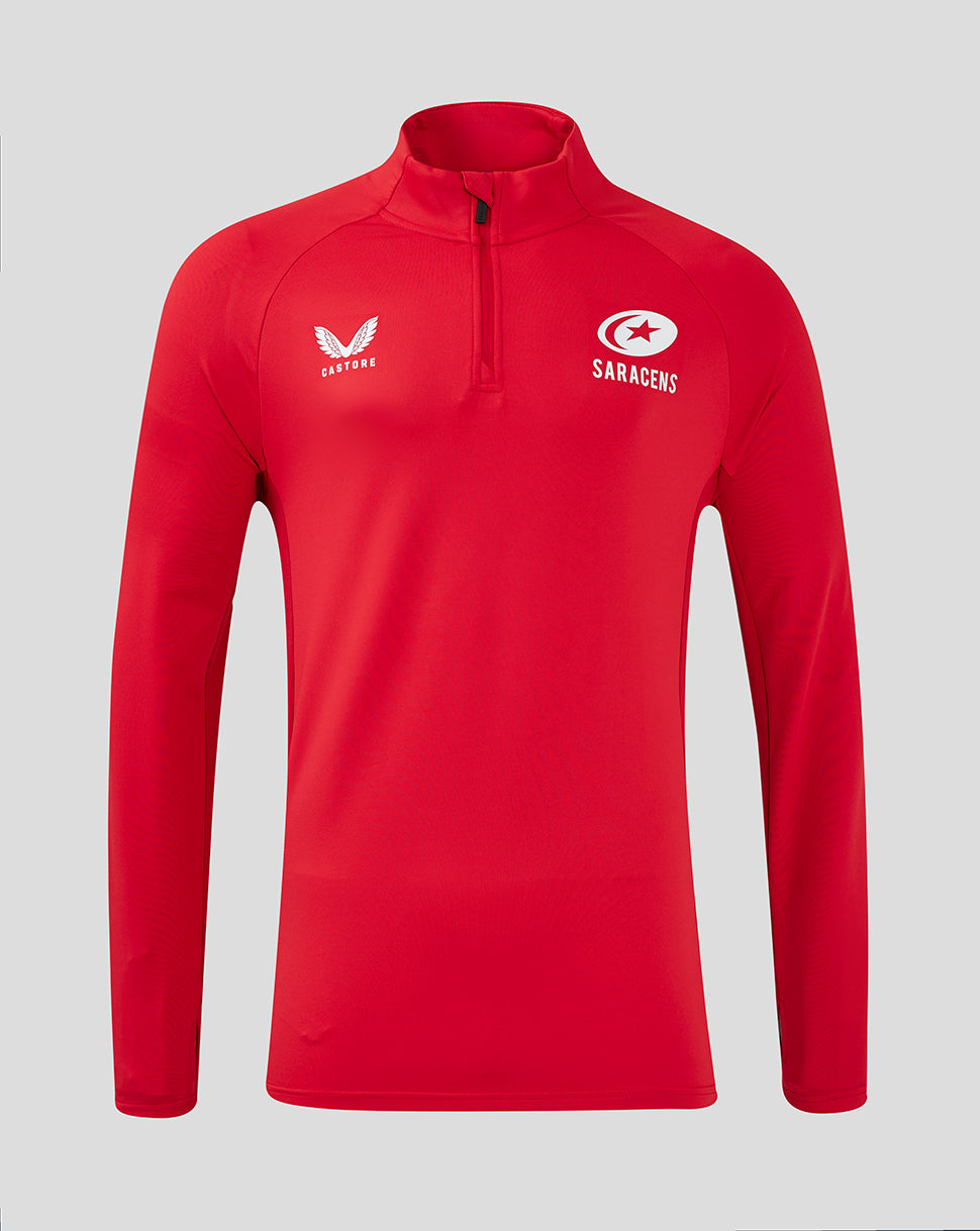 Saracens Herren 24/25 Trainings-1/4-Zip – Rot - Rot