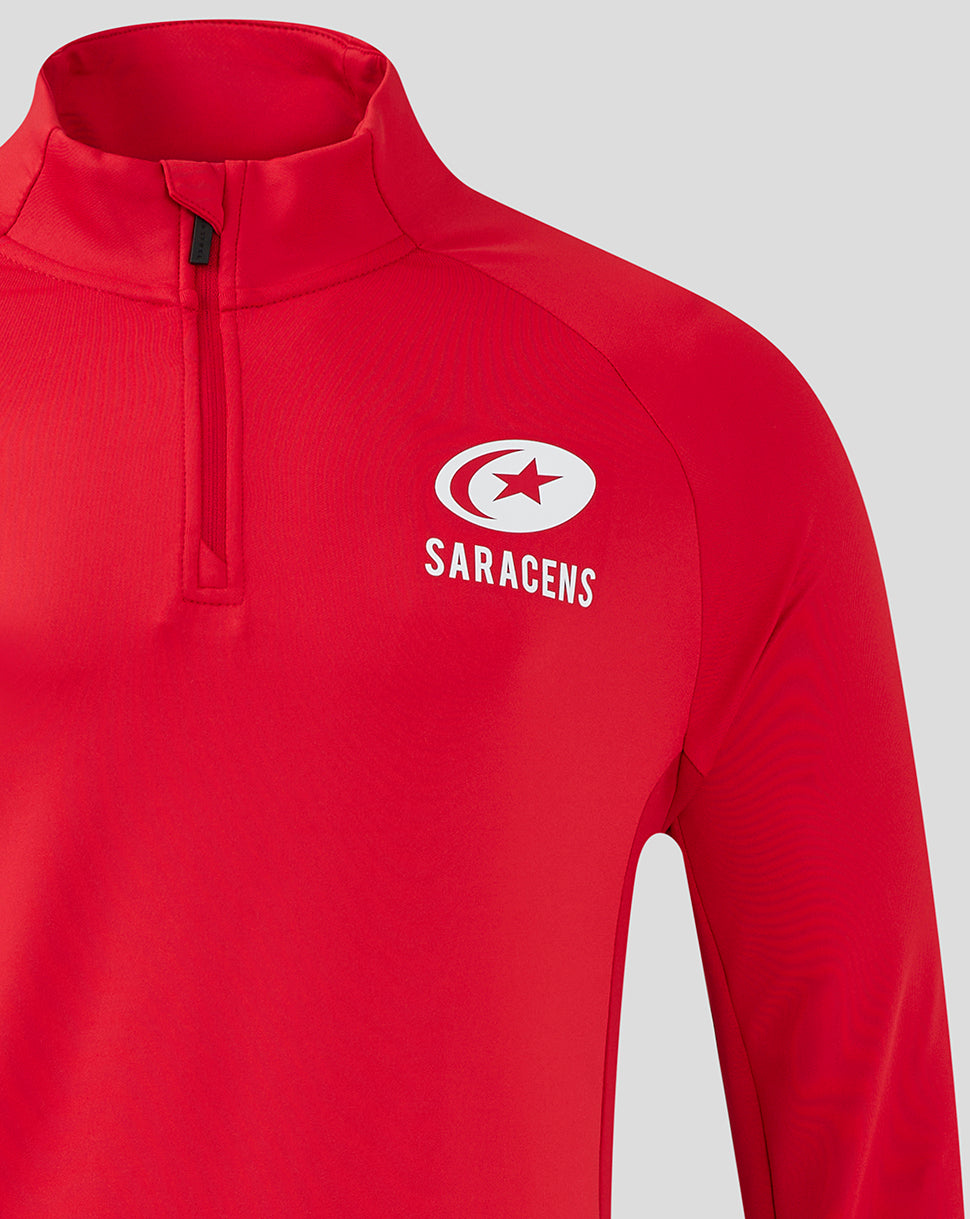 Saracens Herren 24/25 Trainings-1/4-Zip – Rot - Rot