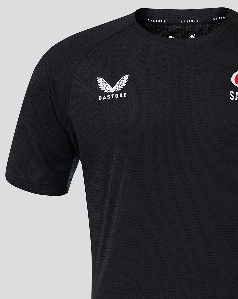 Saracens heren 24/25 trainings-T-shirt met korte mouw – zwart - Zwart/Grijs