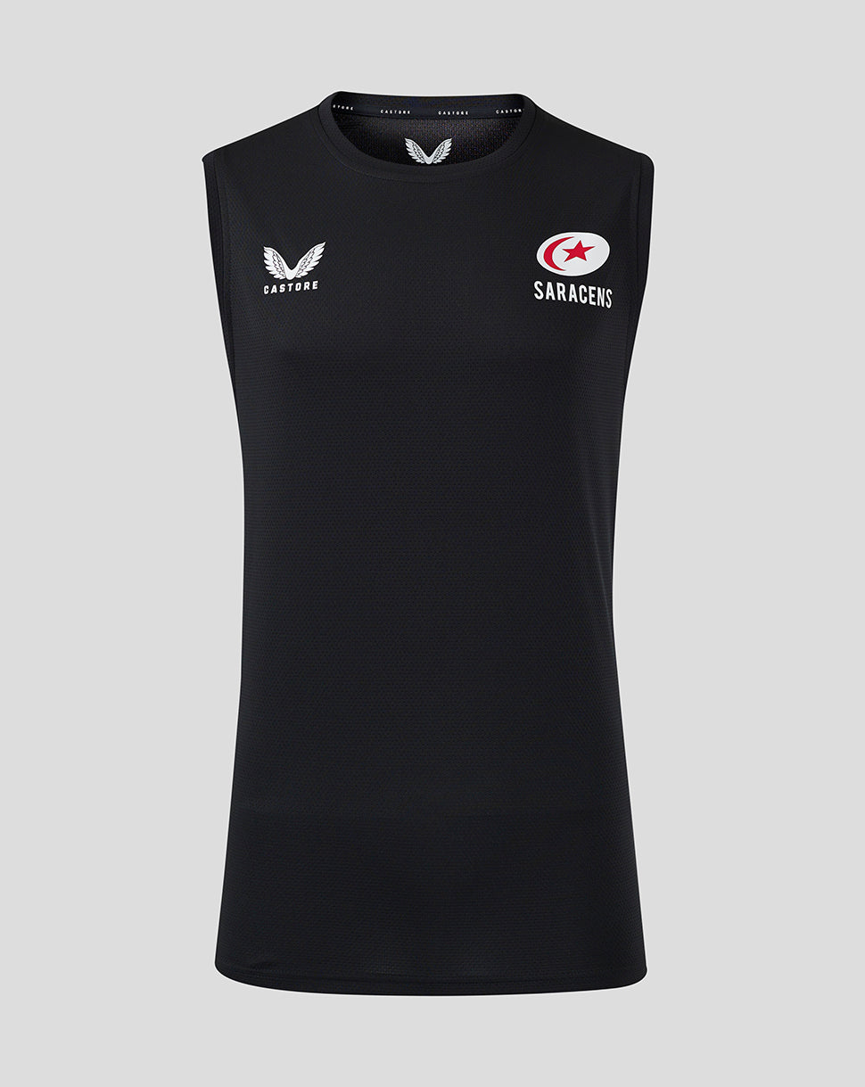 Saracens Heren 24/25 Training Bodywarmer – Zwart - Zwart/Grijs