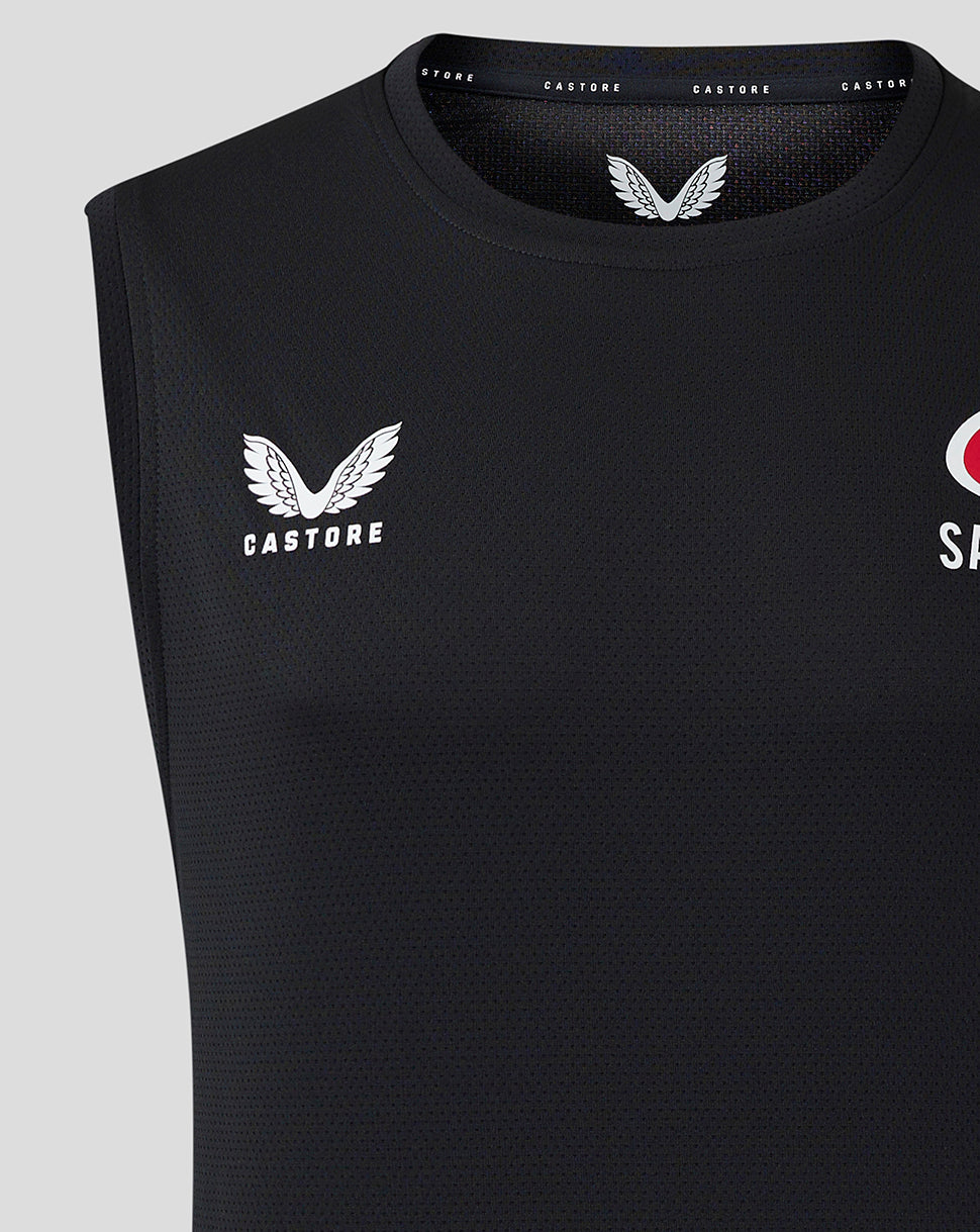 Saracens Heren 24/25 Training Bodywarmer – Zwart - Zwart/Grijs