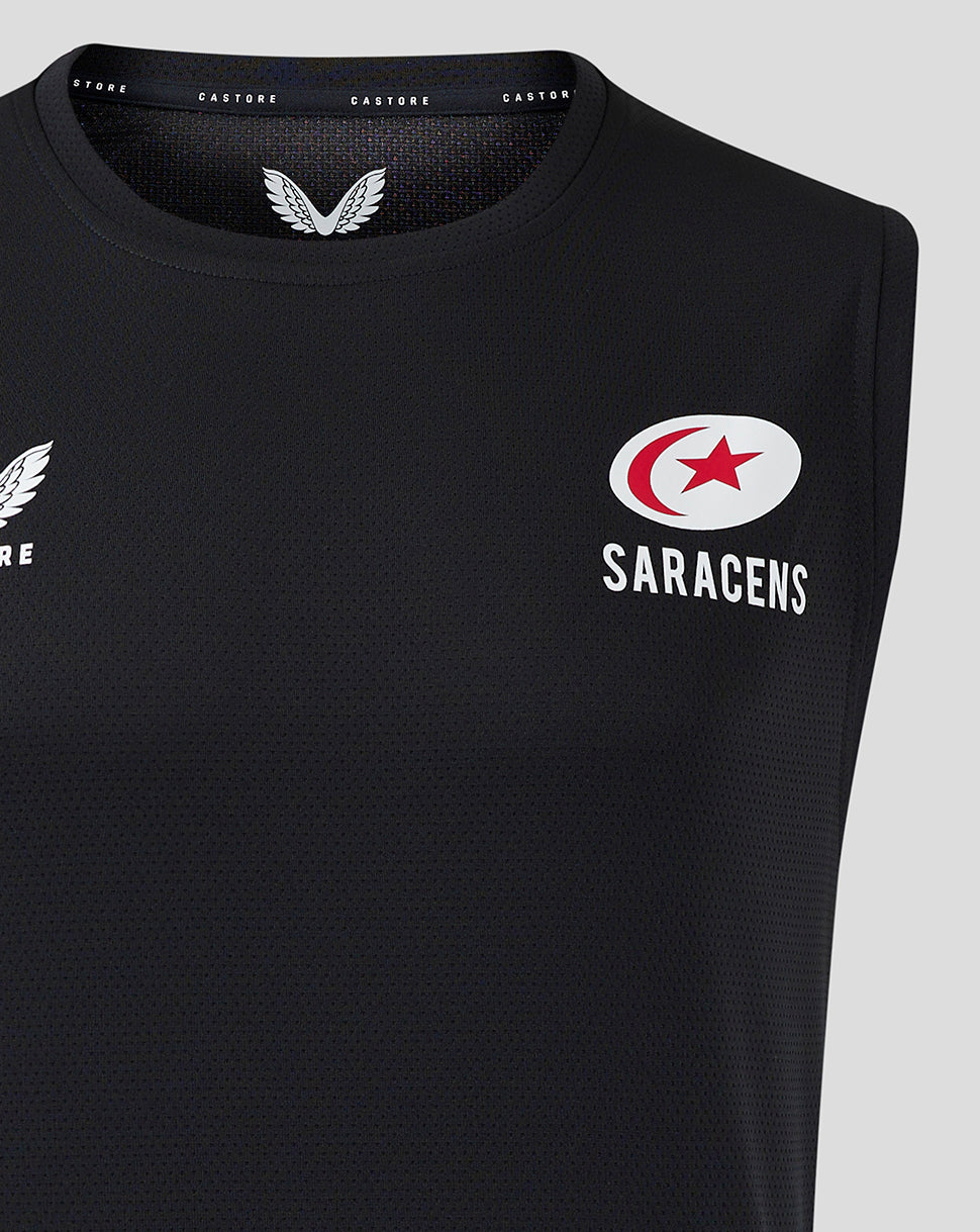 Saracens Heren 24/25 Training Bodywarmer – Zwart - Zwart/Grijs