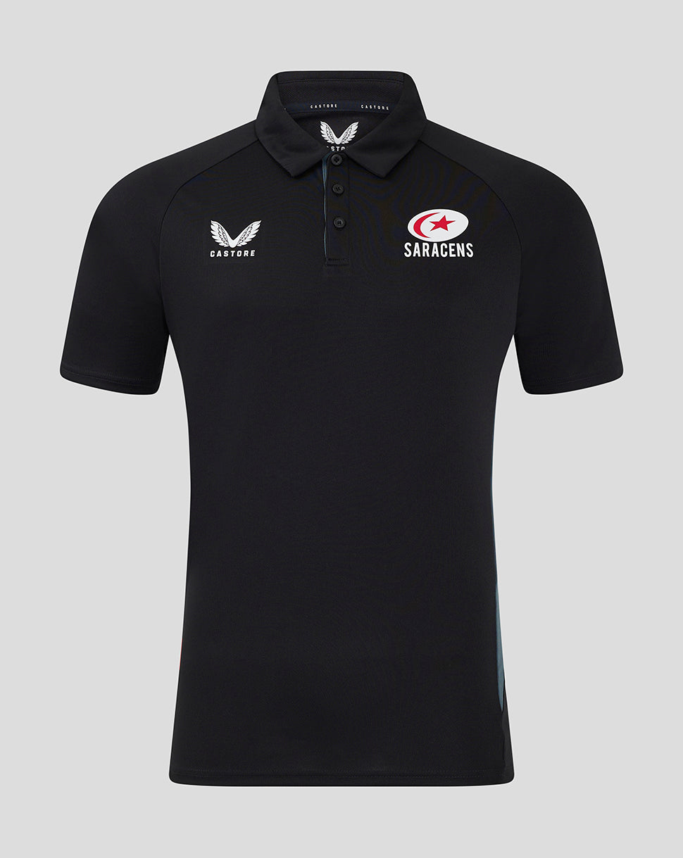 Saracens Men's 24/25 Presentation Polo - Black - Black