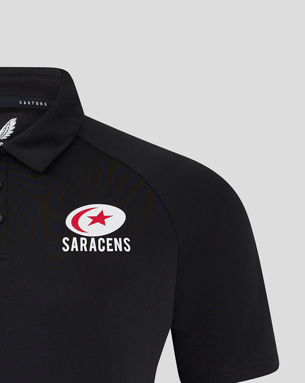 Saracens Men's 24/25 Presentation Polo - Black - Black