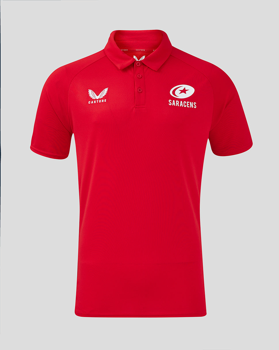 Saracens Herren 24/25 Presentation Poloshirt – Rot - Rot
