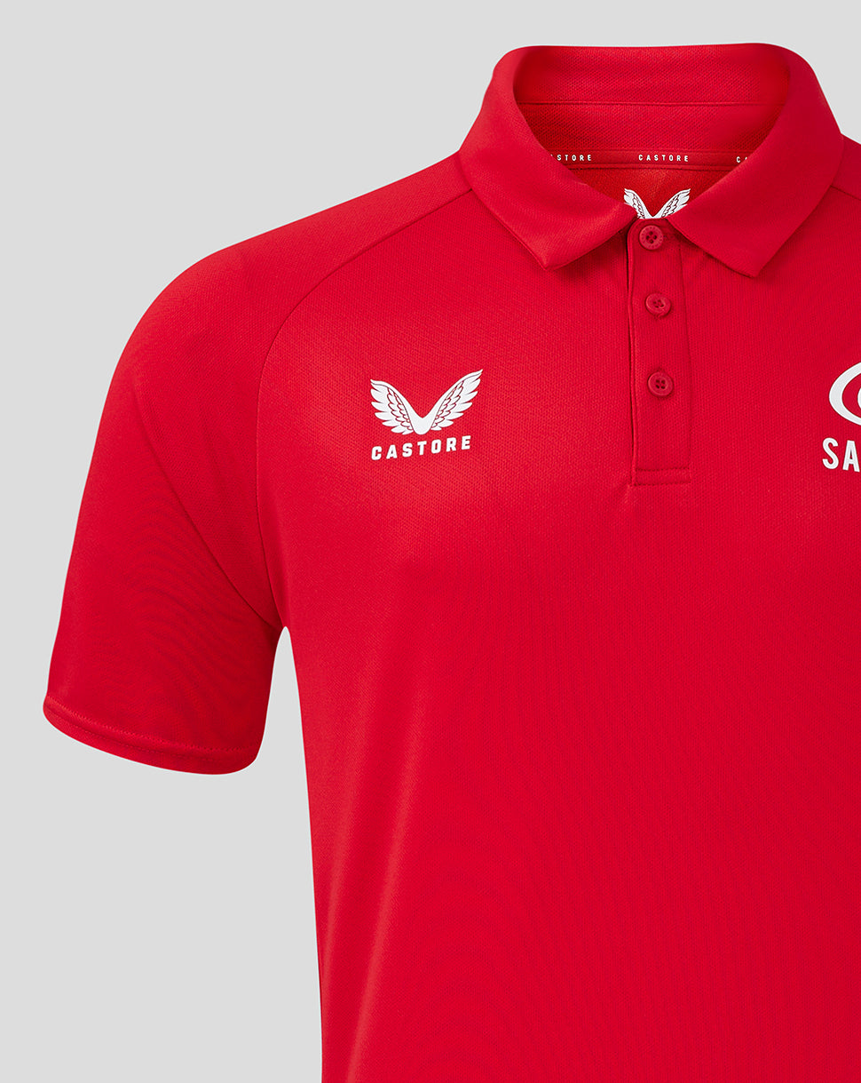 Saracens Herren 24/25 Presentation Poloshirt – Rot - Rot