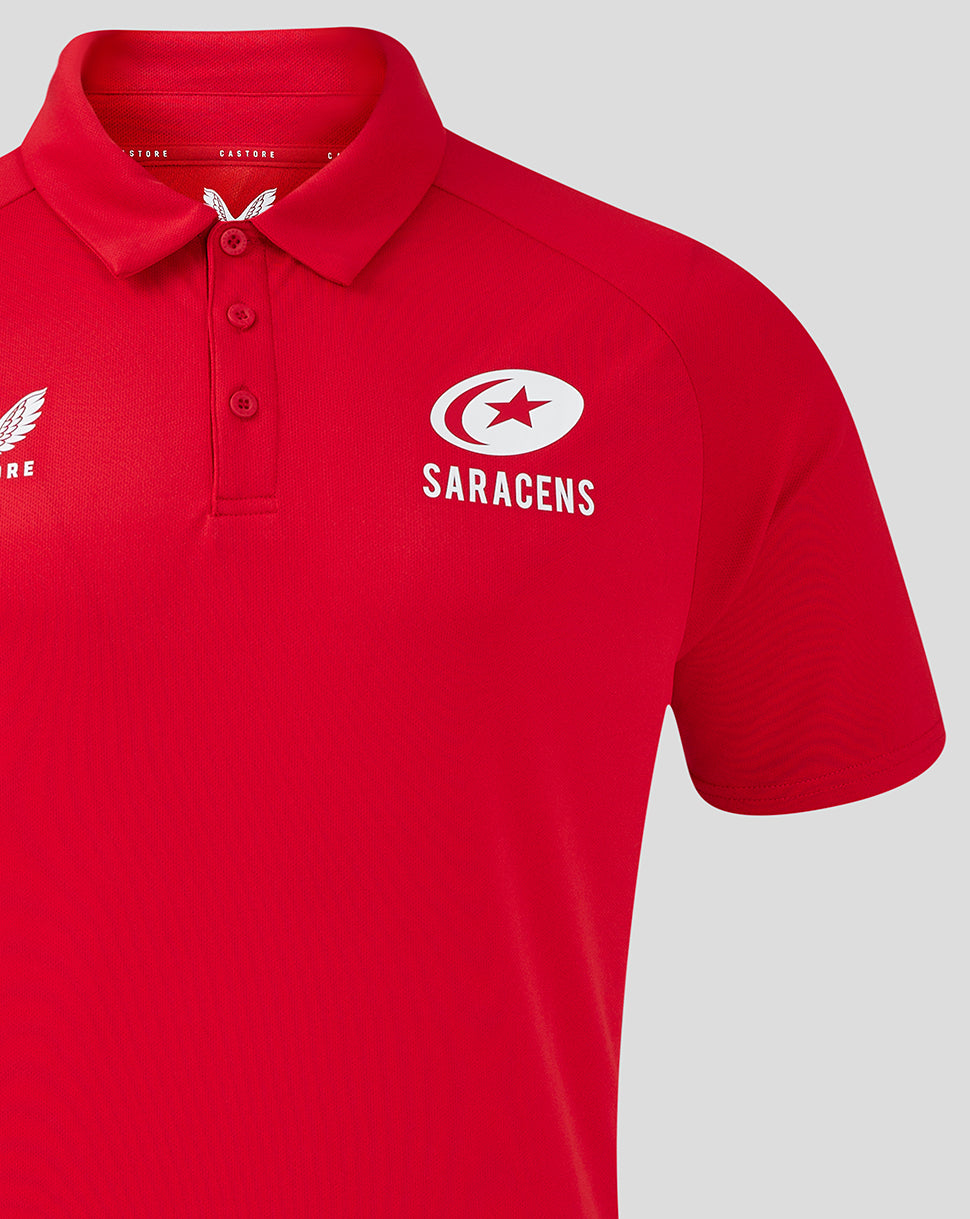 Saracens Herren 24/25 Presentation Poloshirt – Rot - Rot