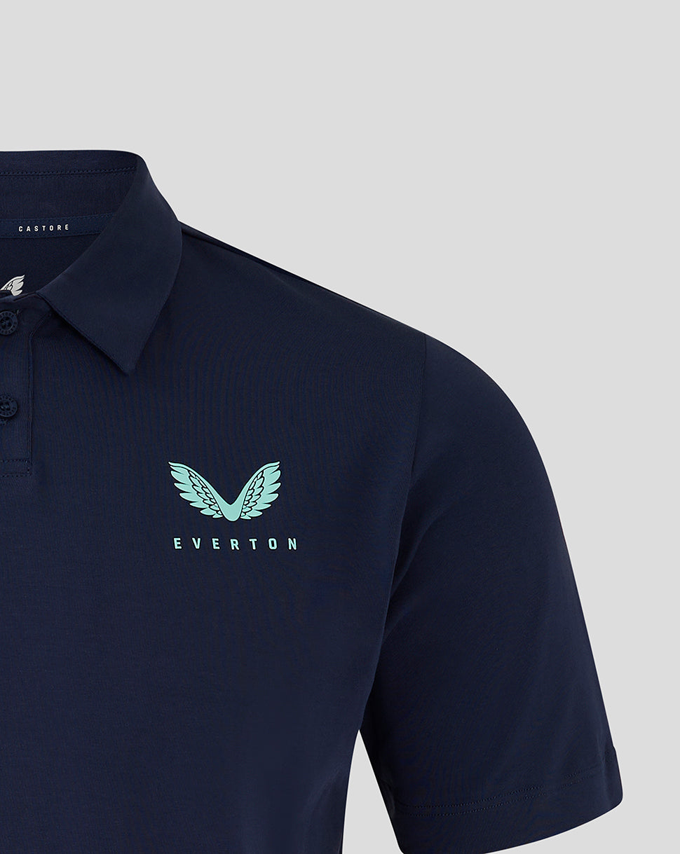 Everton 24/25 Heren Travel Poloshirt - Marineblauw