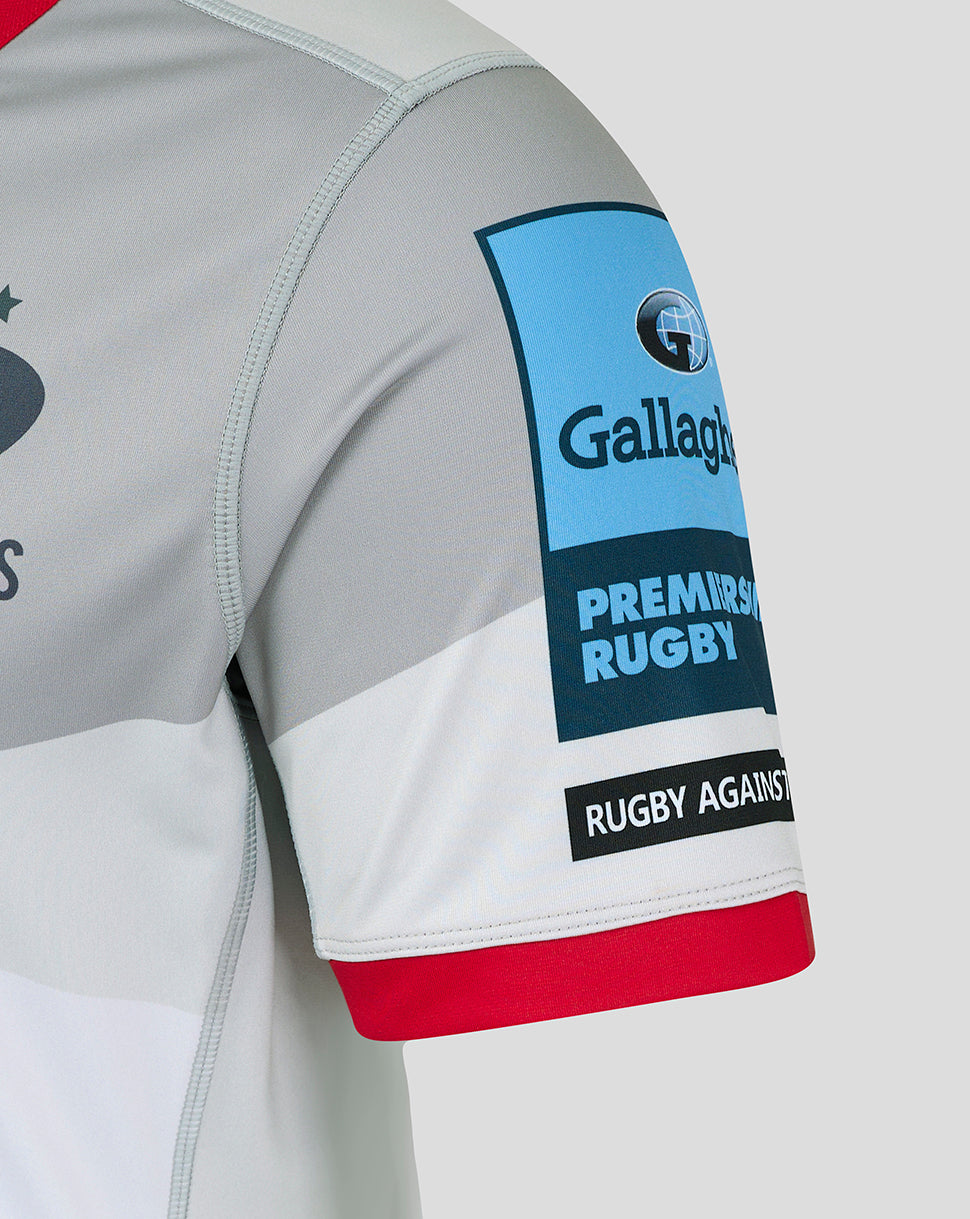 Saracens Heren Pro Uit Shirt 24/25 - Grijs/Rood