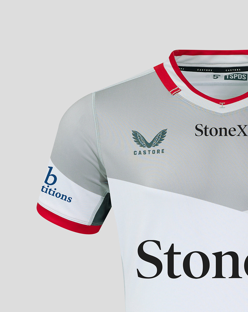 Saracens Heren Pro Uit Shirt 24/25 - Grijs/Rood