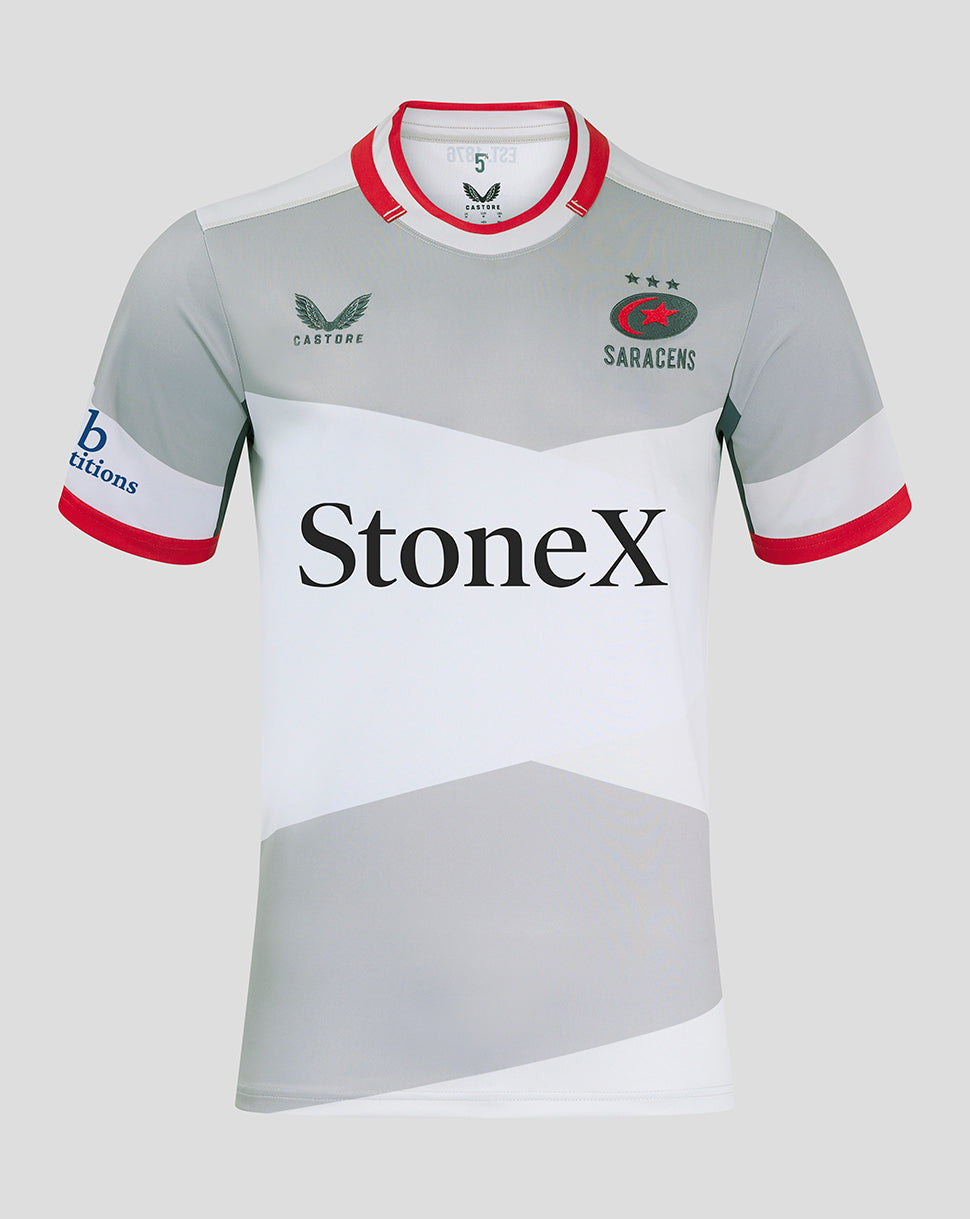 Saracens Heren Uit Shirt 24/25 - Grijs/Rood