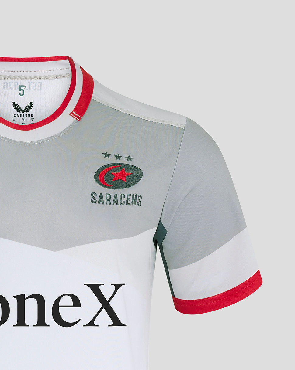 Saracens Heren Uit Shirt 24/25 - Grijs/Rood