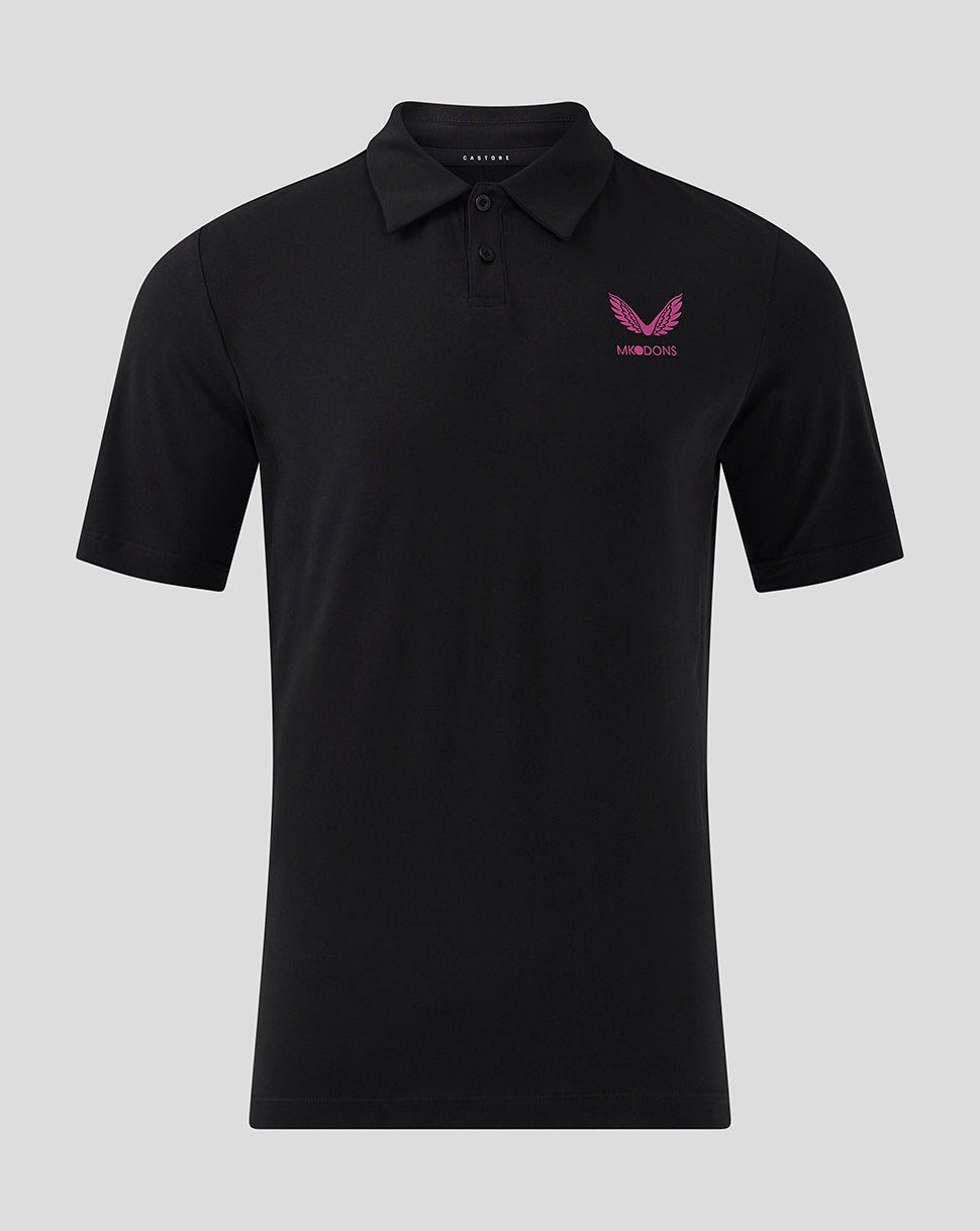 Mk Dons Men's 24/25 Travel Polo - Black