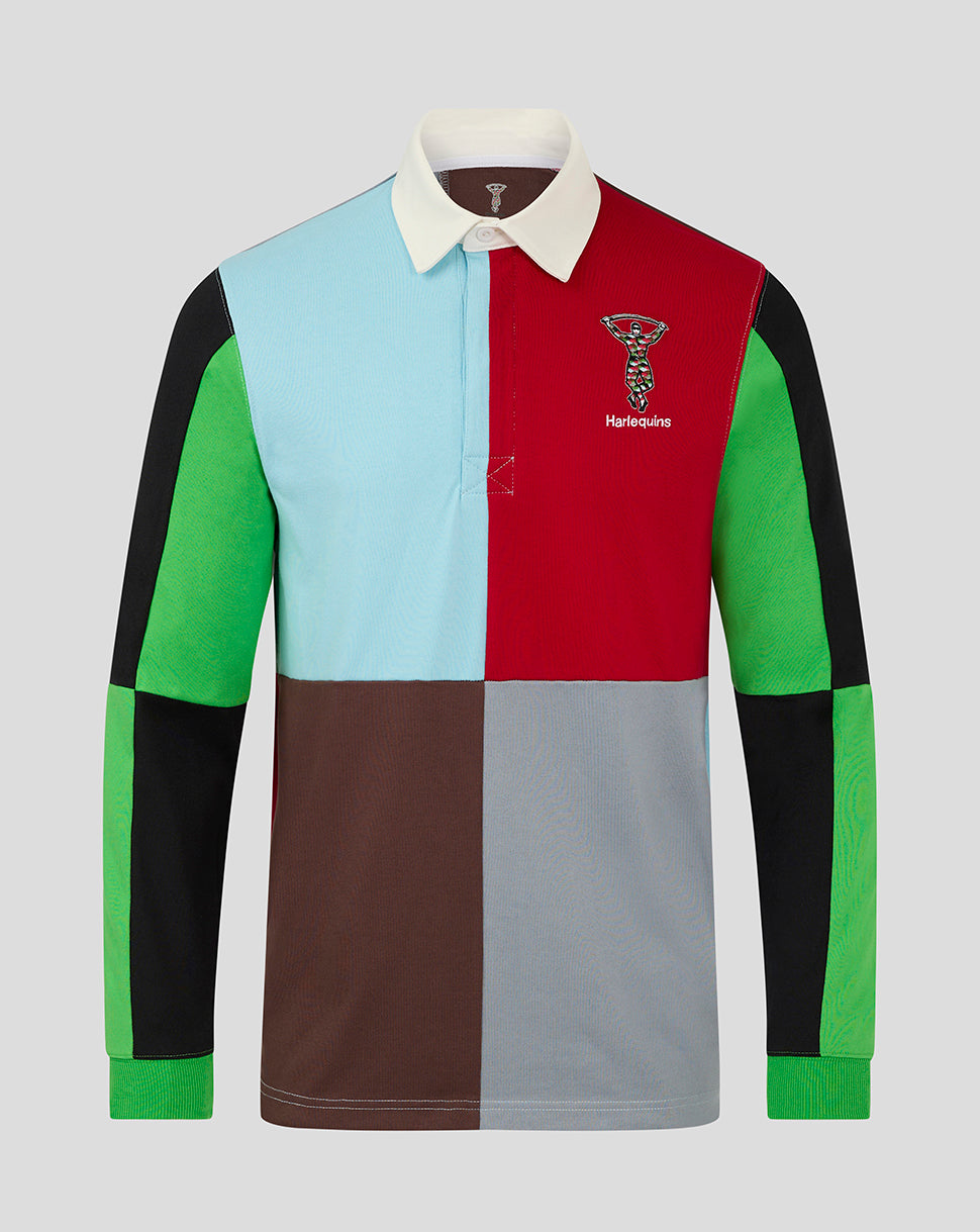 Harlequins Heren Retro Rugby Shirt - Meerkleurig
