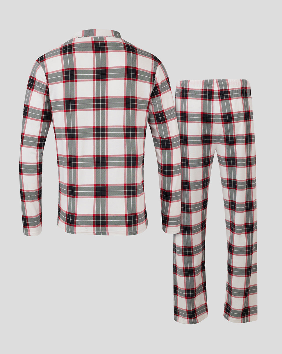 Saracens heren lange pyjamaset - Wit/Rood