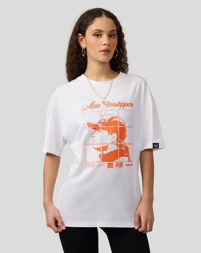 Oracle Red Bull Racing Unisex Max Verstappen Puzzle T-Shirt - Brilliant White