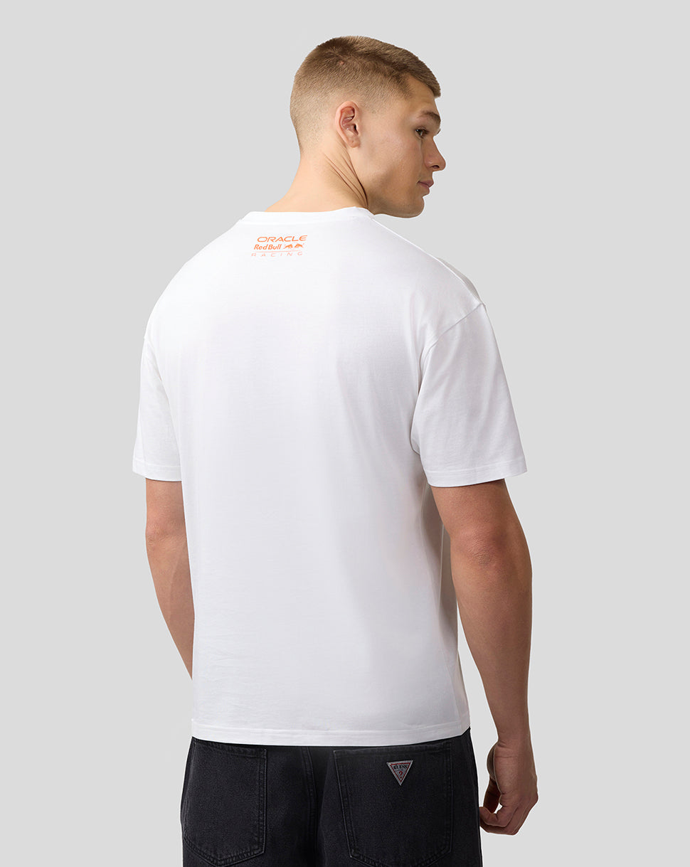 Oracle Red Bull Racing Unisex Max Verstappen Puzzle T-Shirt - Brilliant White