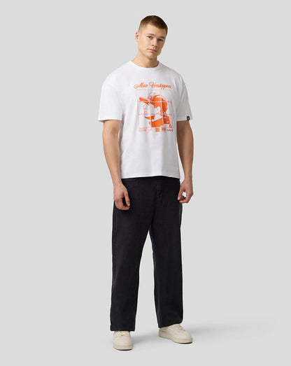 Oracle Red Bull Racing Unisex Max Verstappen Puzzle T-Shirt - Brilliant White