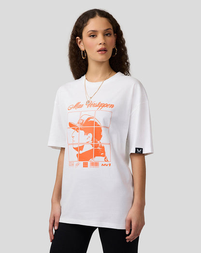 Oracle Red Bull Racing Unisex Max Verstappen Puzzle T-Shirt - Brilliant White
