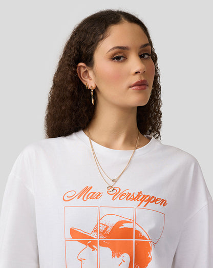 Oracle Red Bull Racing Unisex Max Verstappen Puzzle T-Shirt - Brilliant White