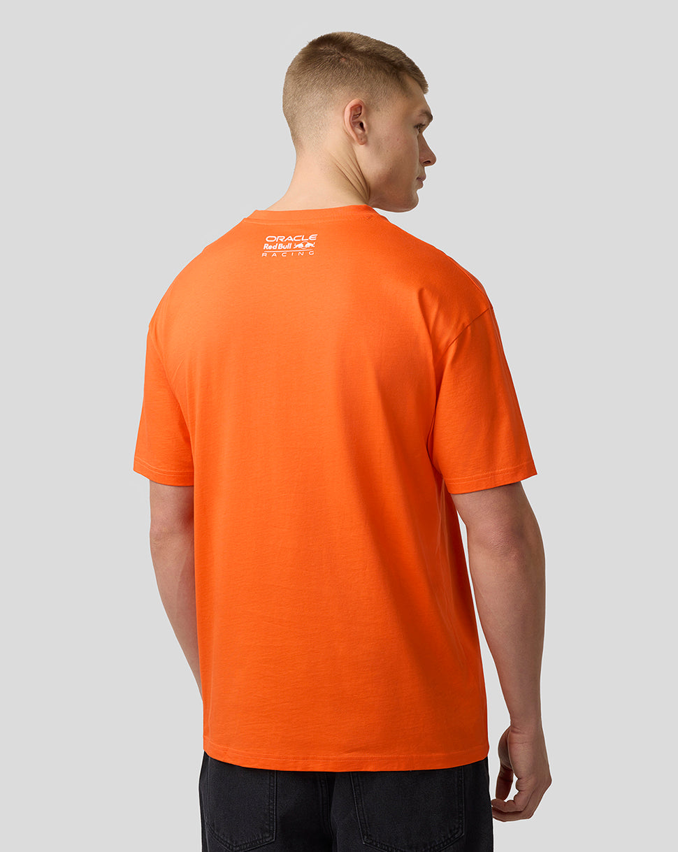 Oracle Red Bull Racing Unisex Max Verstappen Puzzle T-Shirt - Exotic Orange - Exotic Orange